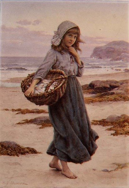 Rybaczka (akwarela) autorstwa Henry James Johnstone