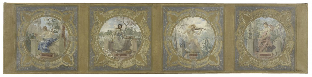 Szkic dla Galerii Lobau w paryskim ratuszu: Les Arts autorstwa Henry Jean Louis Boureau