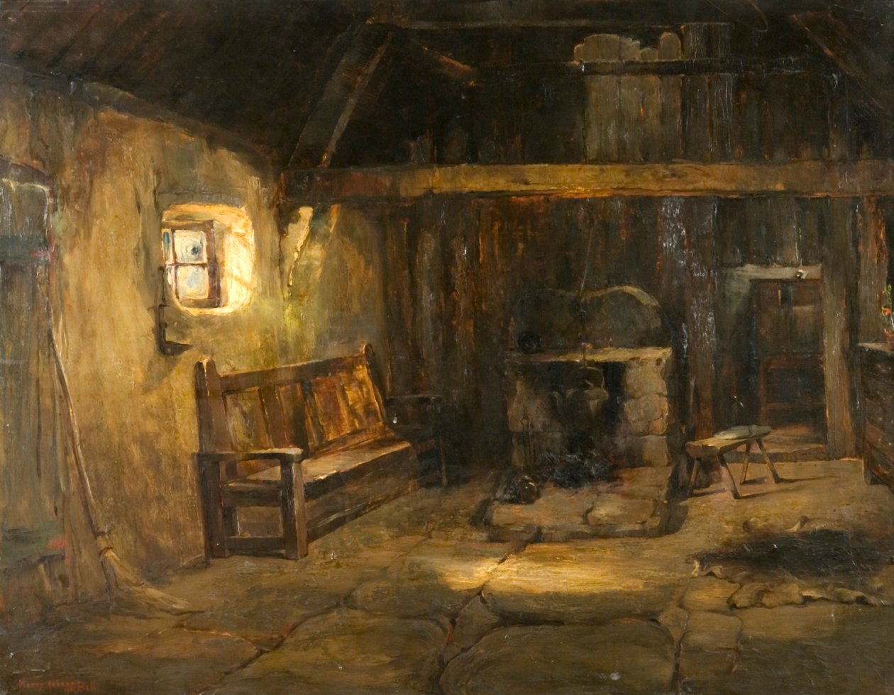 Wnętrze - Wiejska Chata autorstwa Henry Jobson Bell