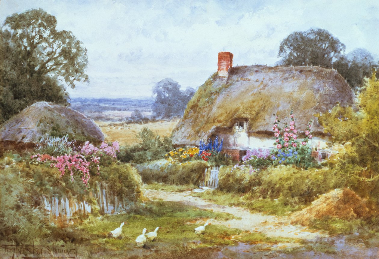 Domek latem (akwarela) autorstwa Henry John Sylvester Stannard