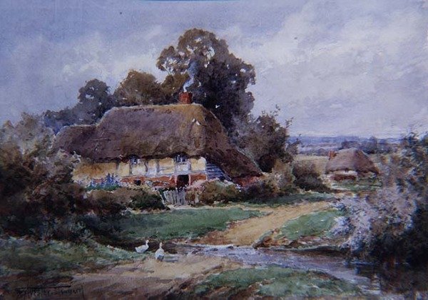 Watersplash Hampshire (akwarela) autorstwa Henry John Sylvester Stannard