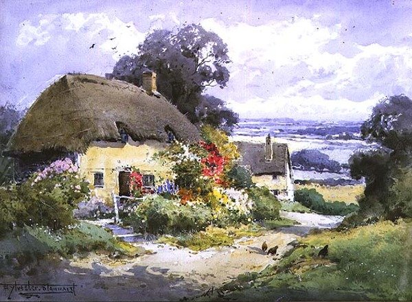 Surrey Lane (akwarela) autorstwa Henry John Sylvester Stannard