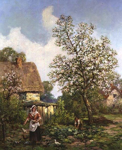 Karmienie Kurcząt autorstwa Henry John Yeend King