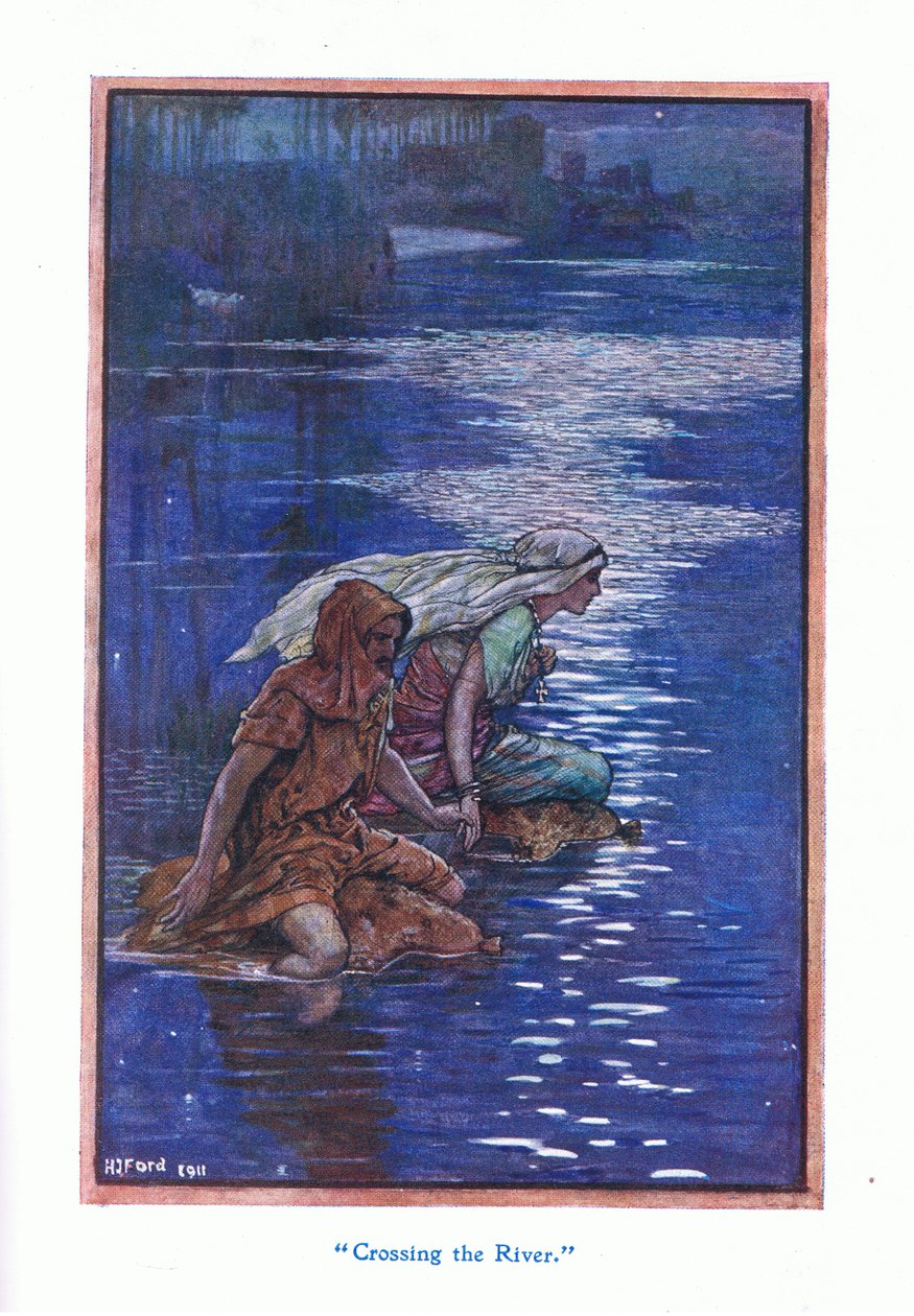 Przeprawa przez rzekę, 1912 autorstwa Henry Justice Ford
