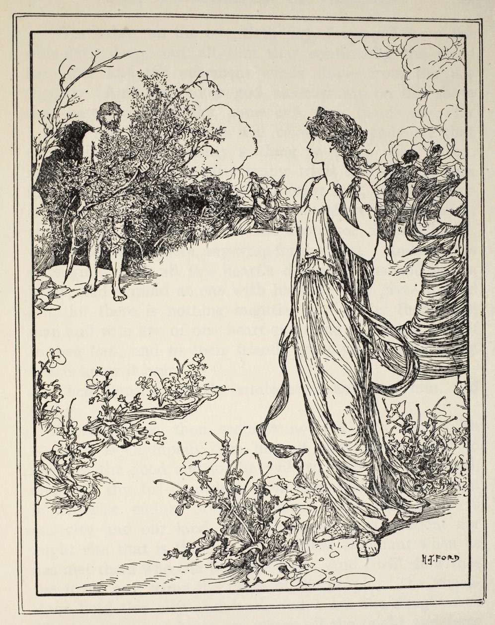 Jak Ulisses poznał Nausicaę, z „Opowieści o morzach greckich” Andrew Langa, 1926 (atrament na papierze) autorstwa Henry Justice Ford