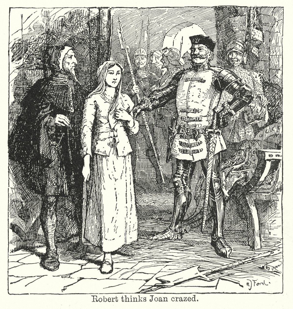 Robert uważa Joan za szaloną (litografia) autorstwa Henry Justice Ford