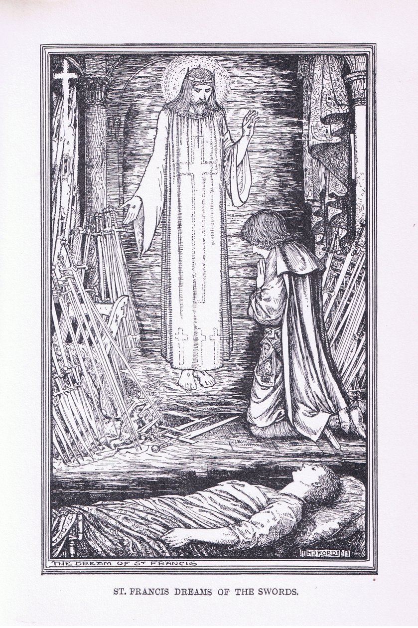 Św. Franciszek marzy o mieczach, 1912 autorstwa Henry Justice Ford