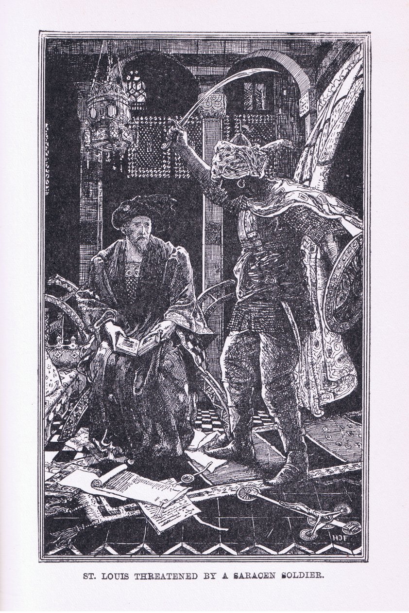 Św. Ludwik zagrożony przez saraceńskiego żołnierza, 1912 autorstwa Henry Justice Ford