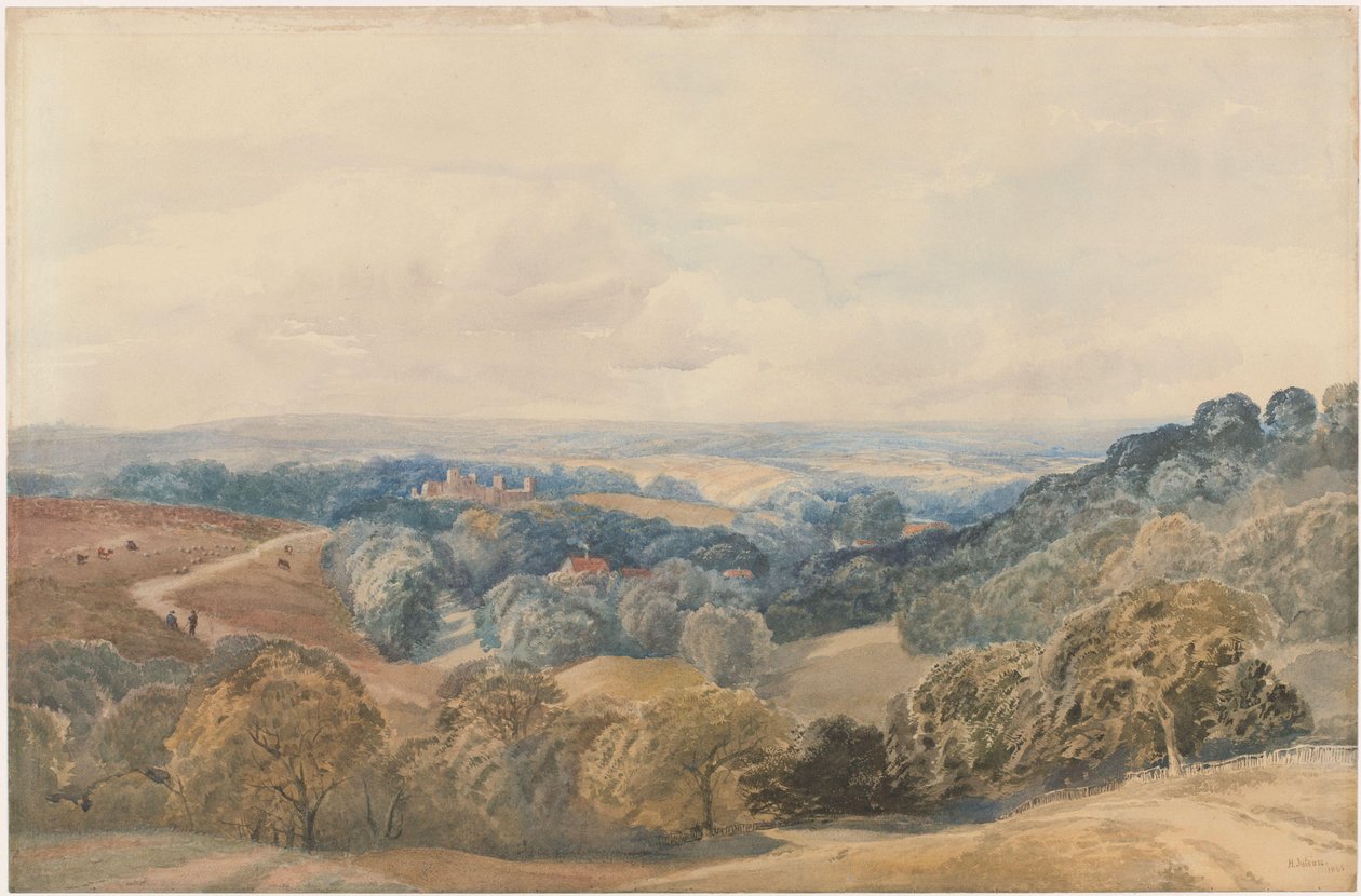 Krajobraz z zamkiem Crieff autorstwa Henry Jutsum