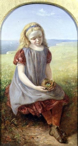 Dziewczyna z ptasim gniazdem autorstwa Henry Larpent Roberts