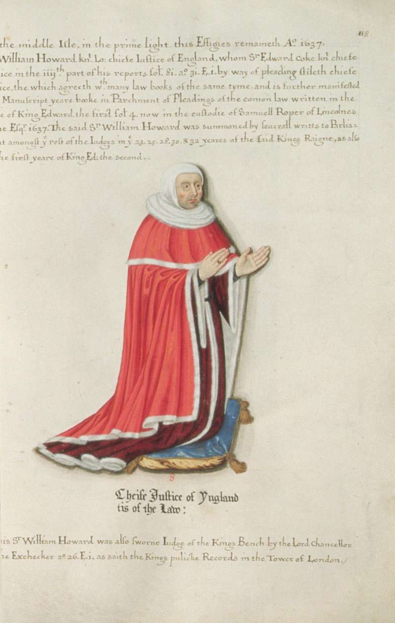 Sir William Howard (zm. 1308) (tusz i złoty liść na płycie welinowej) autorstwa Henry Lilly
