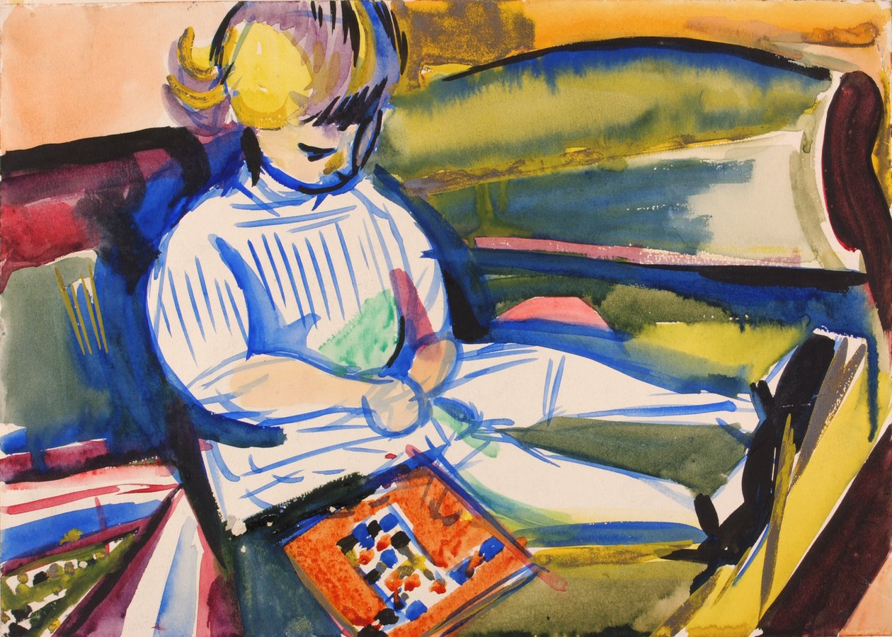 Dziecko na kanapie, ca. 1914-1918. autorstwa Henry Lyman Saÿen