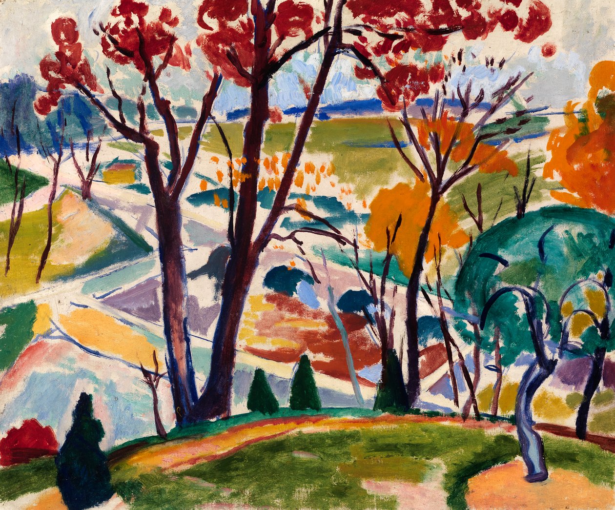 Krajobraz, Most, Dolina Huntingdon, ca. 1915-1916. autorstwa Henry Lyman Saÿen