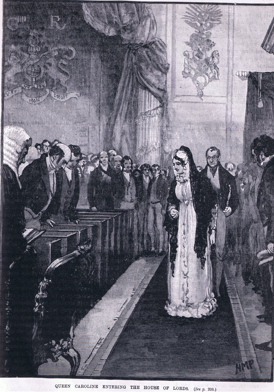 Królowa Karolina wkracza do Izby Lordów autorstwa Henry Marriott Paget