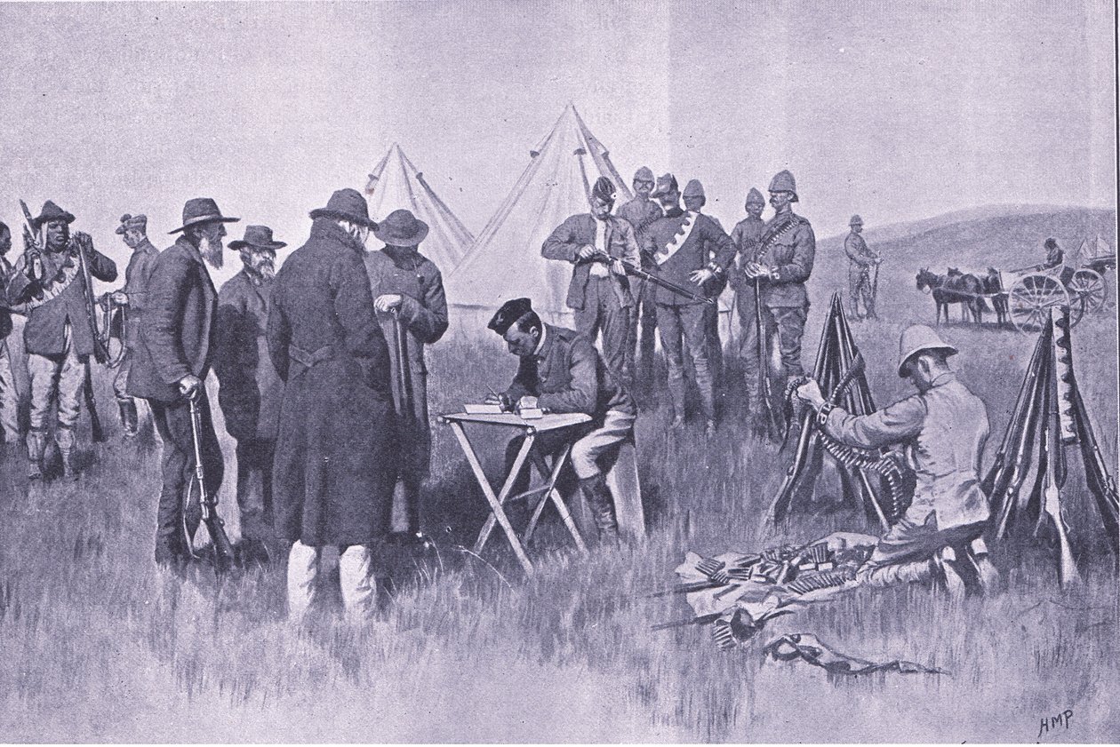Przysięga przysięgi neutralności, ilustracja z After Pretoria: The Guerilla War, 1902 autorstwa Henry Marriott Paget