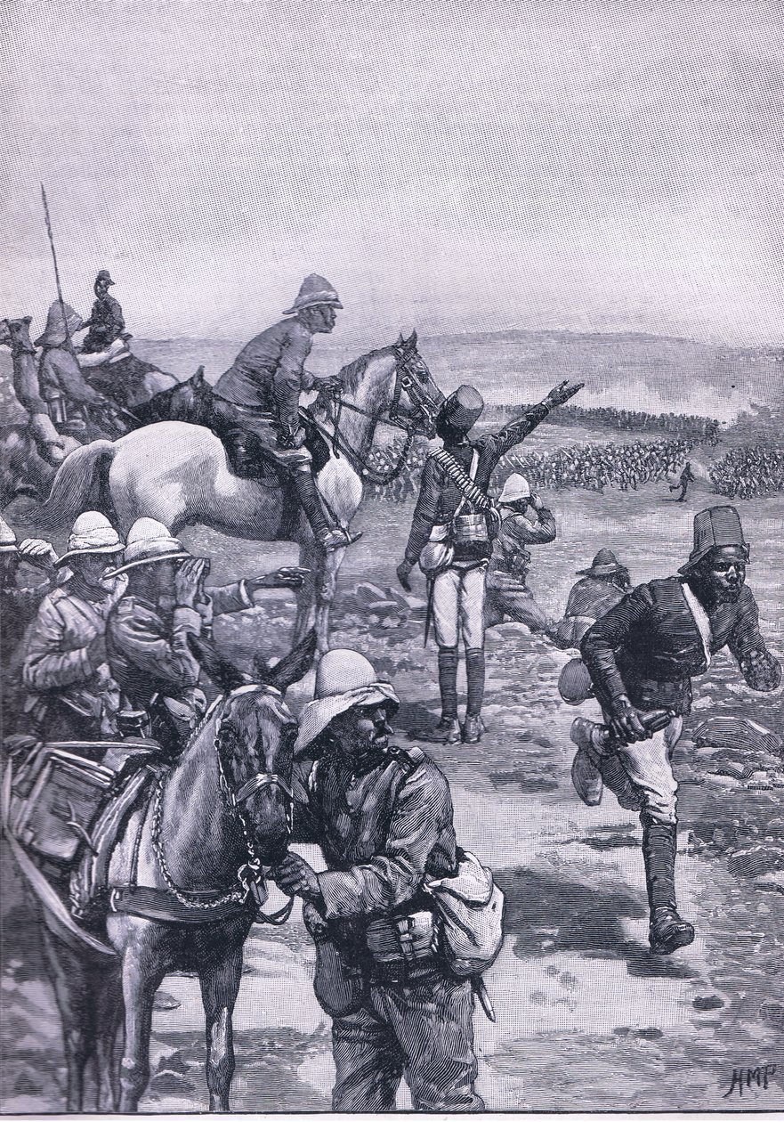 Bitwa pod Omdurmanem: Brygada MacDonalda odpierająca atak derwiszów, ilustracja z Cassells History of England, 1900 autorstwa Henry Marriott Paget