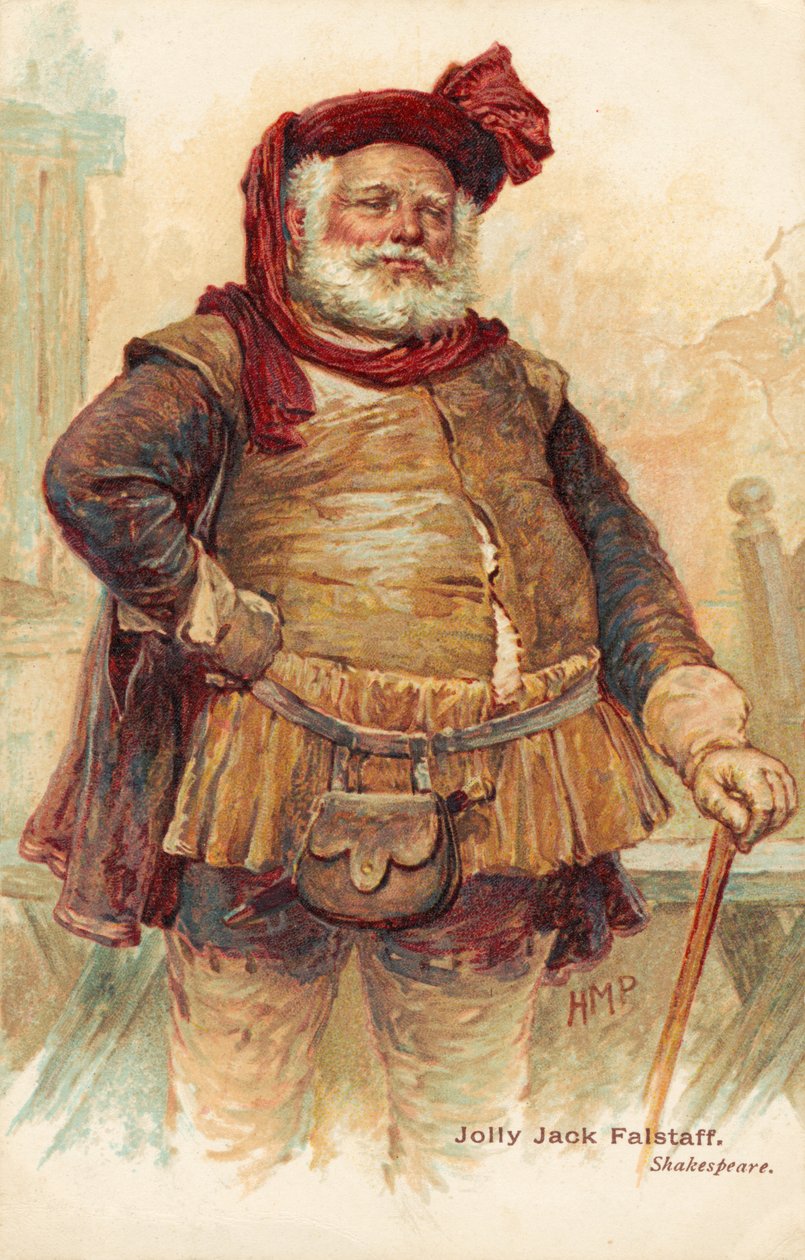 Komiczna postać Williama Szekspira Sir John Falstaff (w druku) autorstwa Henry Marriott Paget