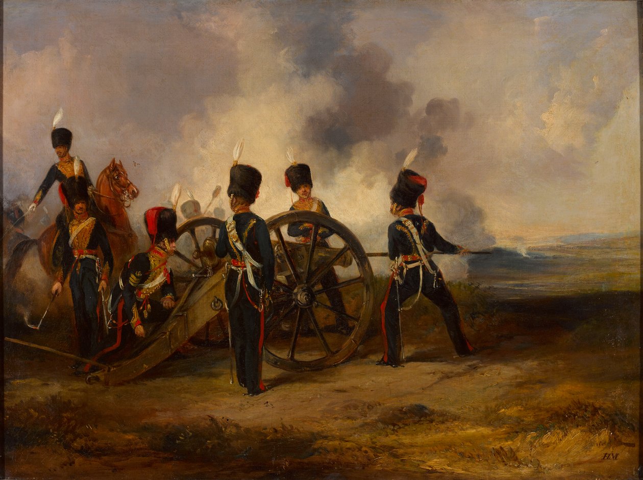 Ładowanie załogi działa Królewskiej Artylerii Konnej, 1844 ok autorstwa Henry Martens