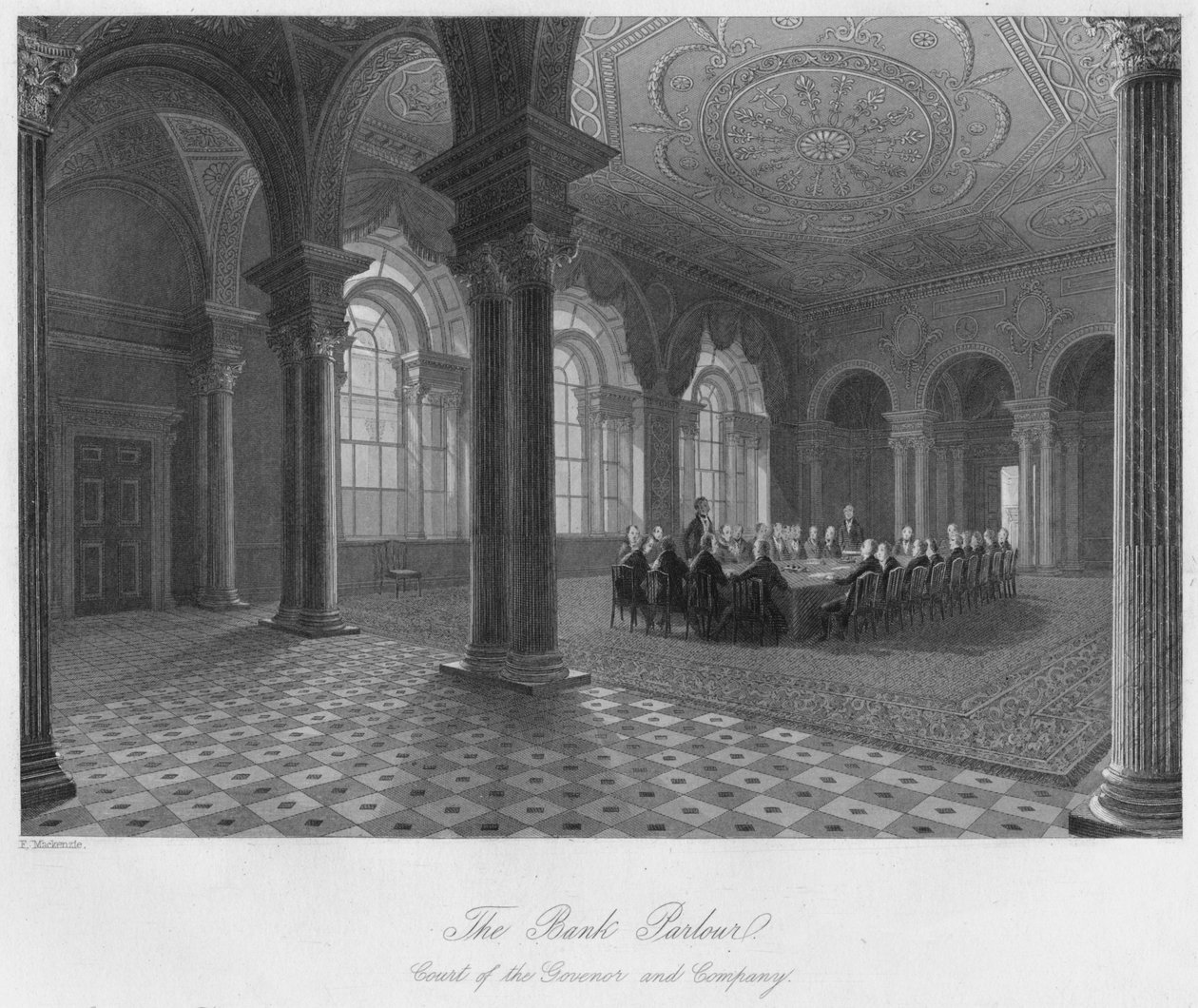 Salon Bankowy. Sąd Gubernatora i Spółki, c1841 autorstwa Henry Melville