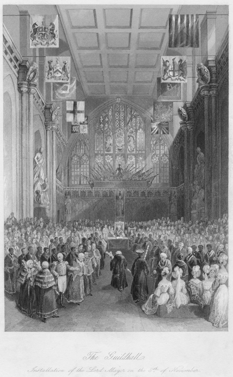 Ratusz. Instalacja Pana Burmistrza 8 listopada c1841 r. autorstwa Henry Melville