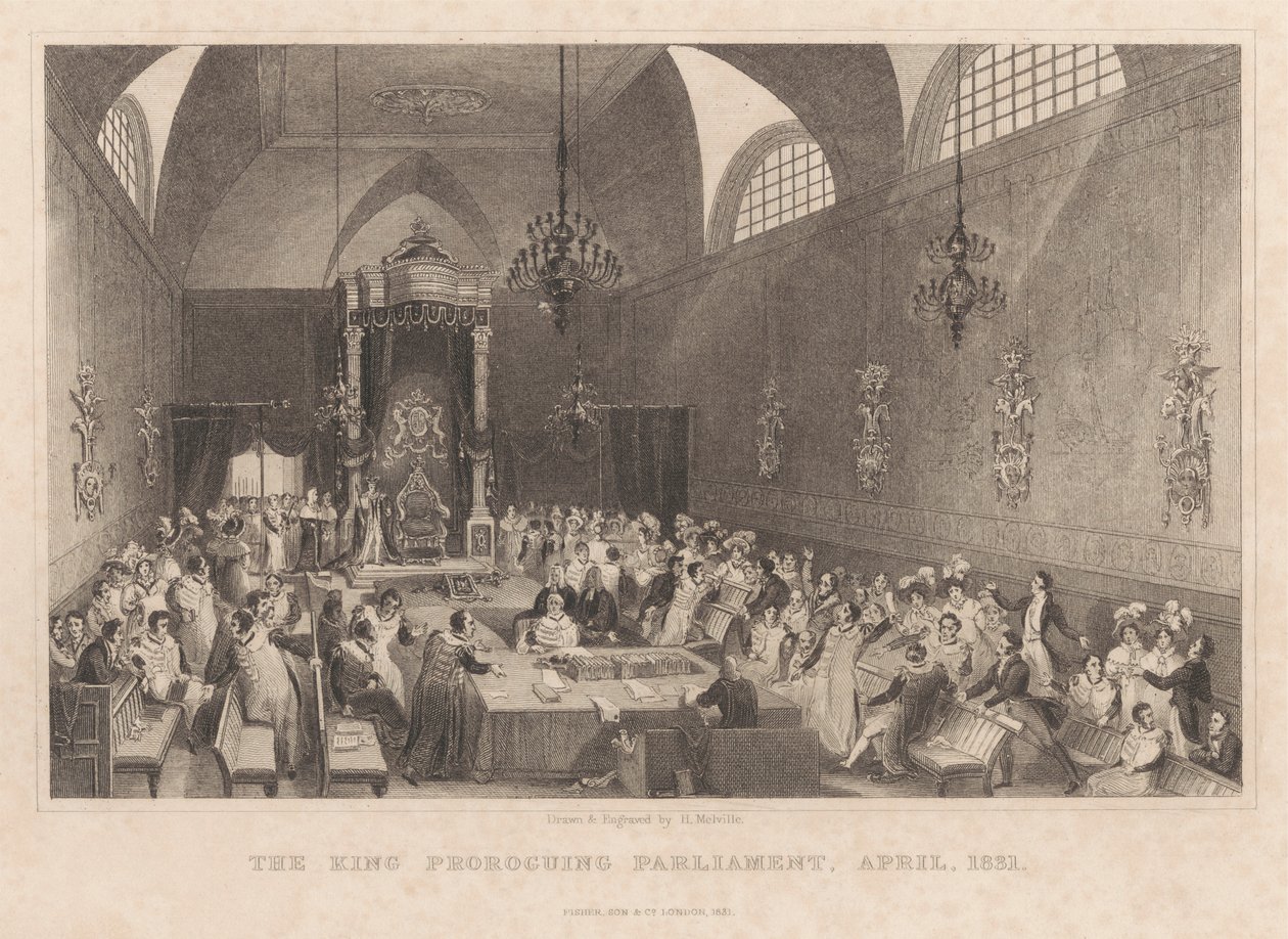 O Rei Prorrogando o Parlamento, abril de 1831polonês autorstwa Henry Melville