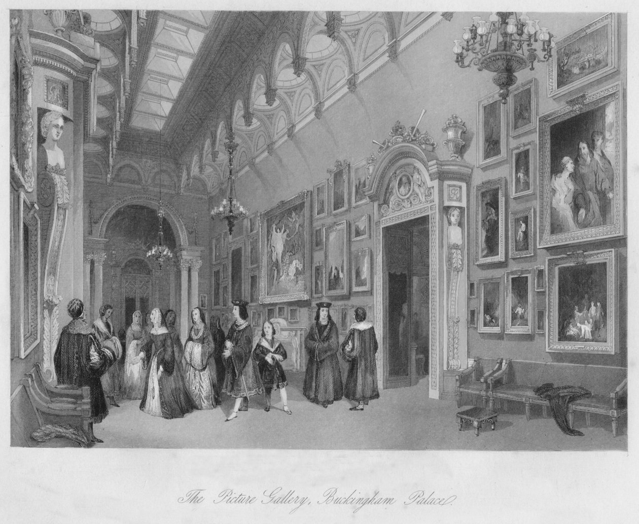 Galeria Obrazów, Pałac Buckingham, ok. 1841 r. autorstwa Henry Melville