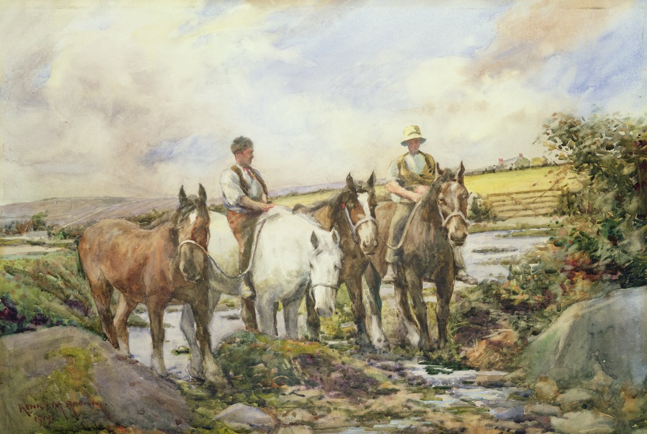 Podlewanie koni autorstwa Henry Meynell Rheam