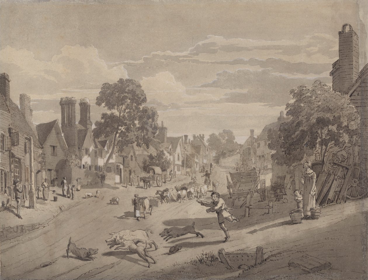 High Street w Bushey, Hertfordshire autorstwa Henry Monro