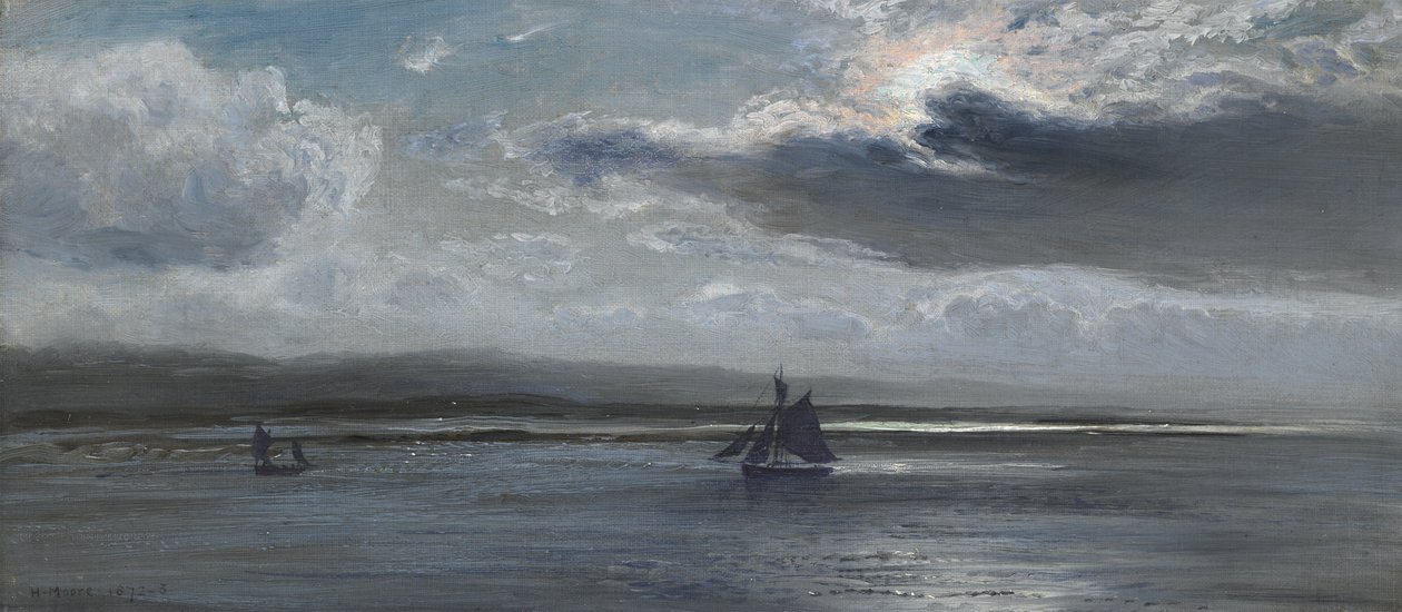 Wielka plaża, światło księżyca, 1872-73 autorstwa Henry Moore