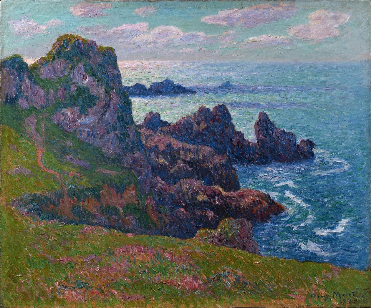 Spokojna pogoda, Wybrzeże w Pointe de Pern, Ushant, 1894. autorstwa Henry Moret