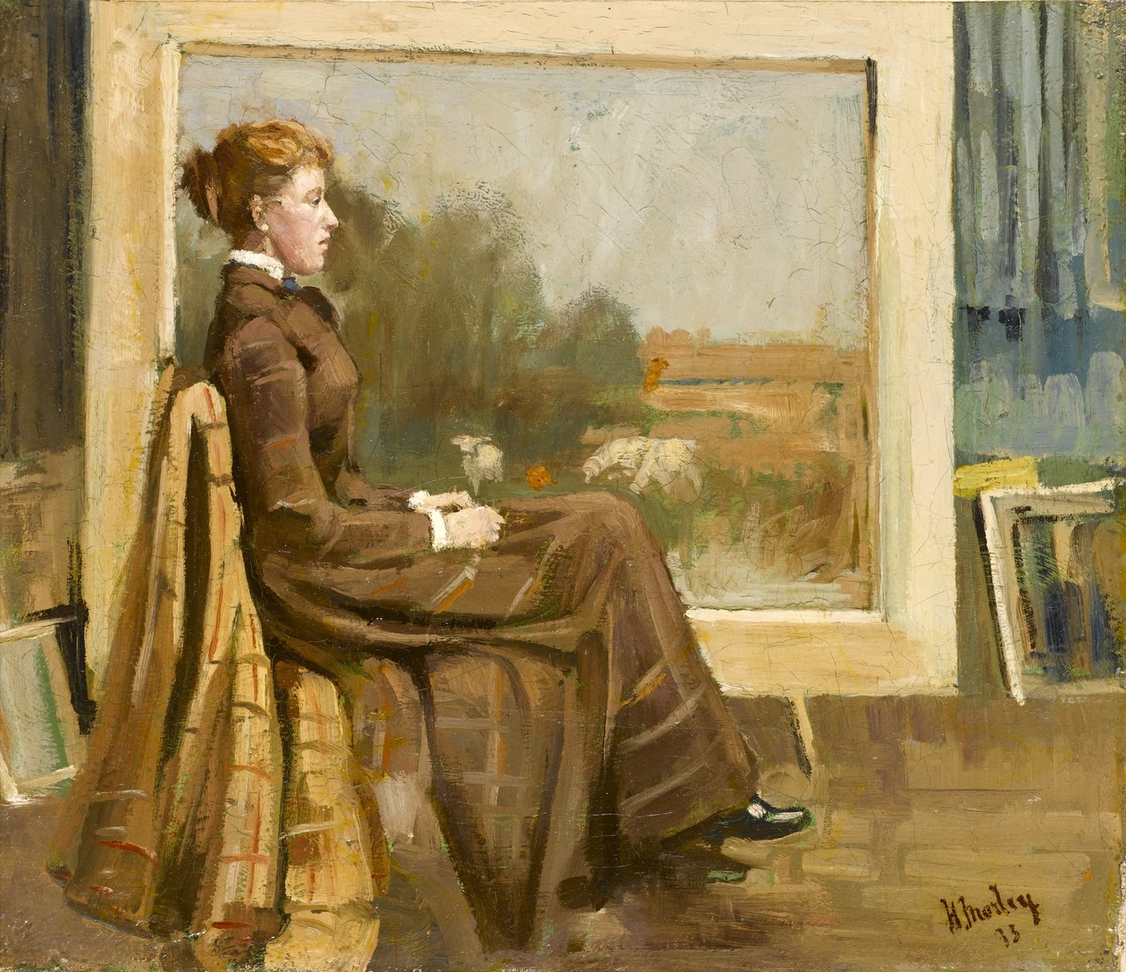 Portret damy siedzącej jest przyszłą żoną artysty, 1893 autorstwa Henry Morley