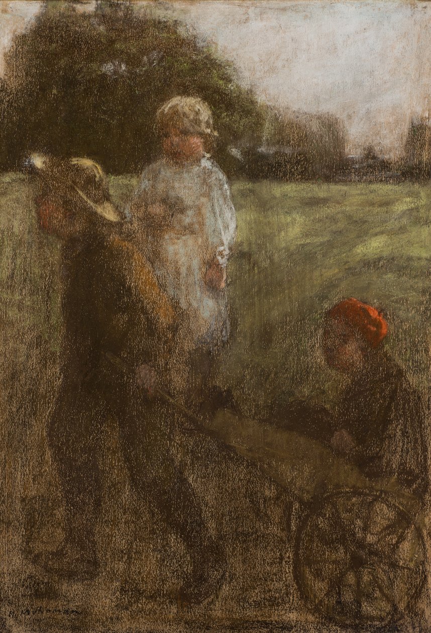 Dzieci z Kurhanem (pastel) autorstwa Henry Muhrmann