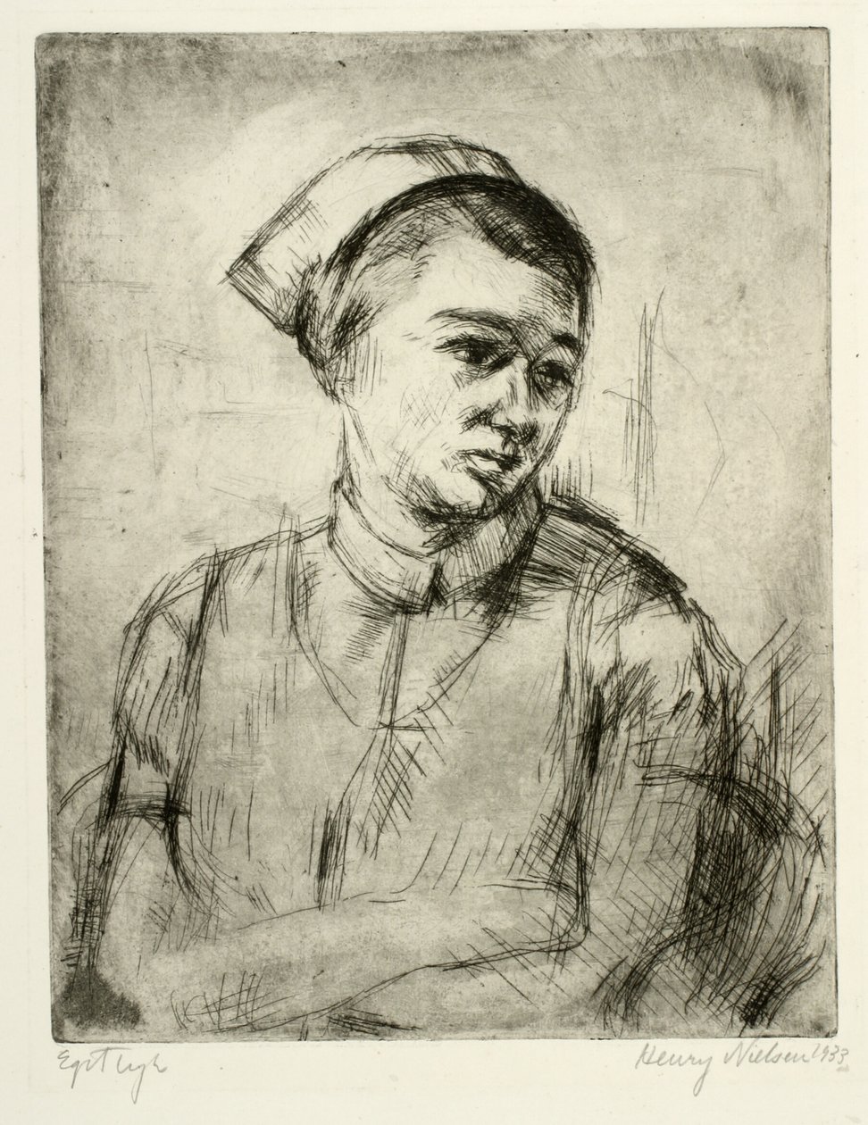 Portret pielęgniarki autorstwa Henry Nielsen