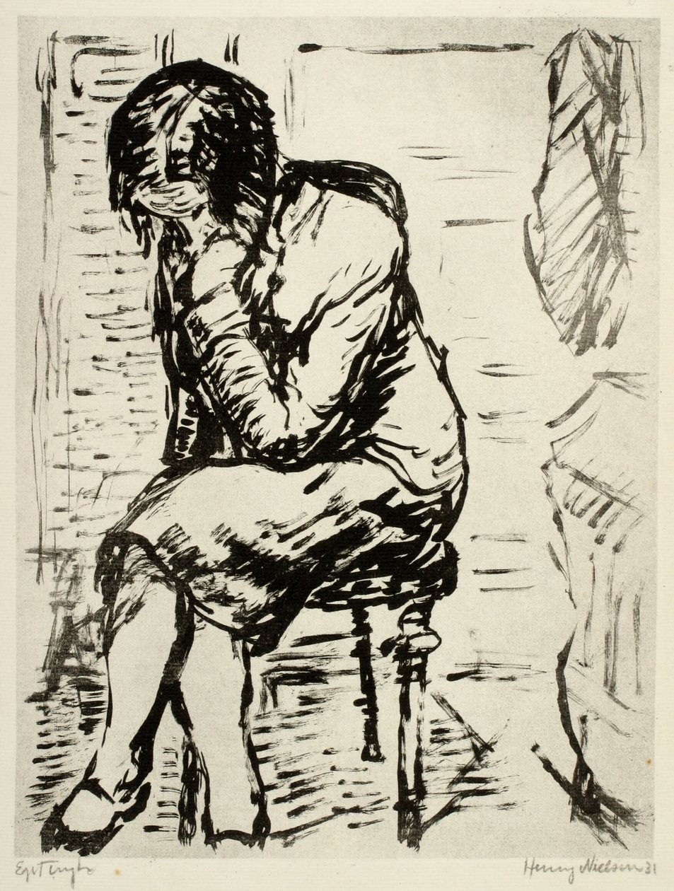 Portret siostry artysty Elli Wahlgreen Nielsen autorstwa Henry Nielsen