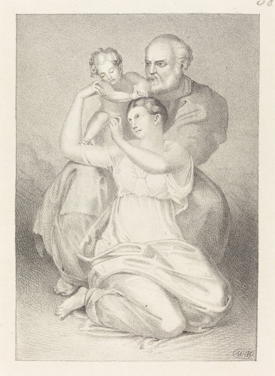 Święta Rodzina, od Michała Anioła autorstwa Henry Noel Humphreys after John Flaxman