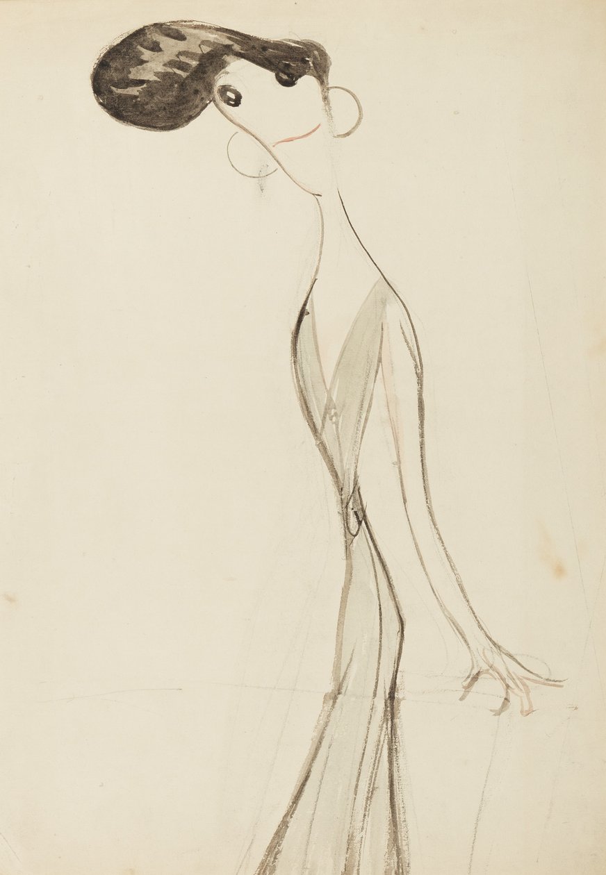 Irene Vanbrugh, studium do cyklu Gwiazdy sceny muzycznej, ok. 1908 (wc na papierze) autorstwa Henry Ospovat