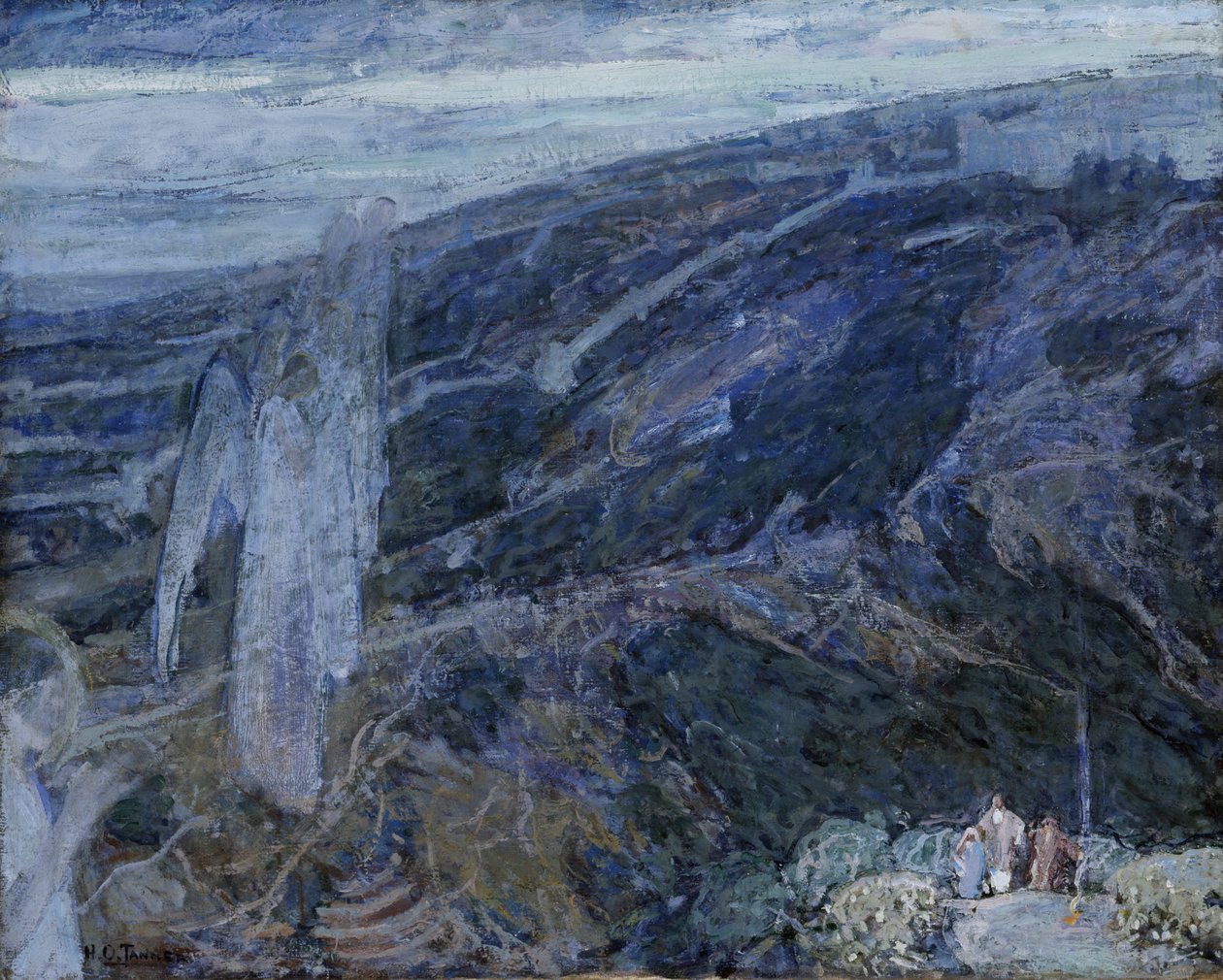 Aniołowie ukazujący się pasterzom ok. godz. 1910. autorstwa Henry Ossawa Tanner