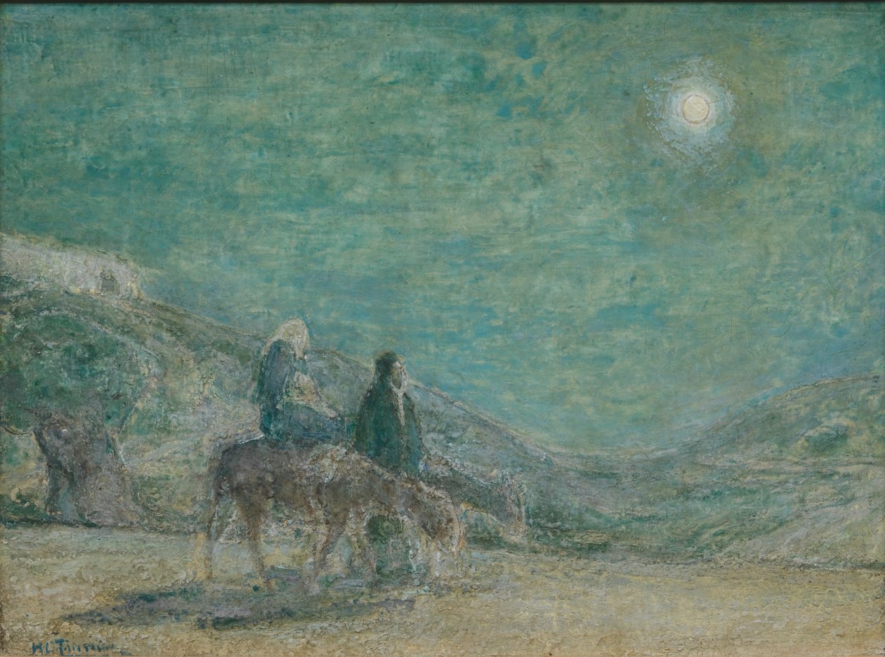 Ucieczka do Egiptu, ok. 1916 (olej na płycie drewnianej) autorstwa Henry Ossawa Tanner