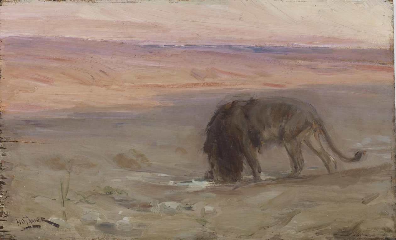 Lew pije autorstwa Henry Ossawa Tanner