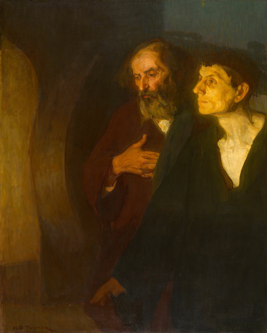 Dwóch uczniów przy grobie, c. 1906. autorstwa Henry Ossawa Tanner