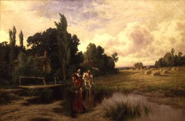 Przez Strumień (olej na płótnie) autorstwa Henry Parker
