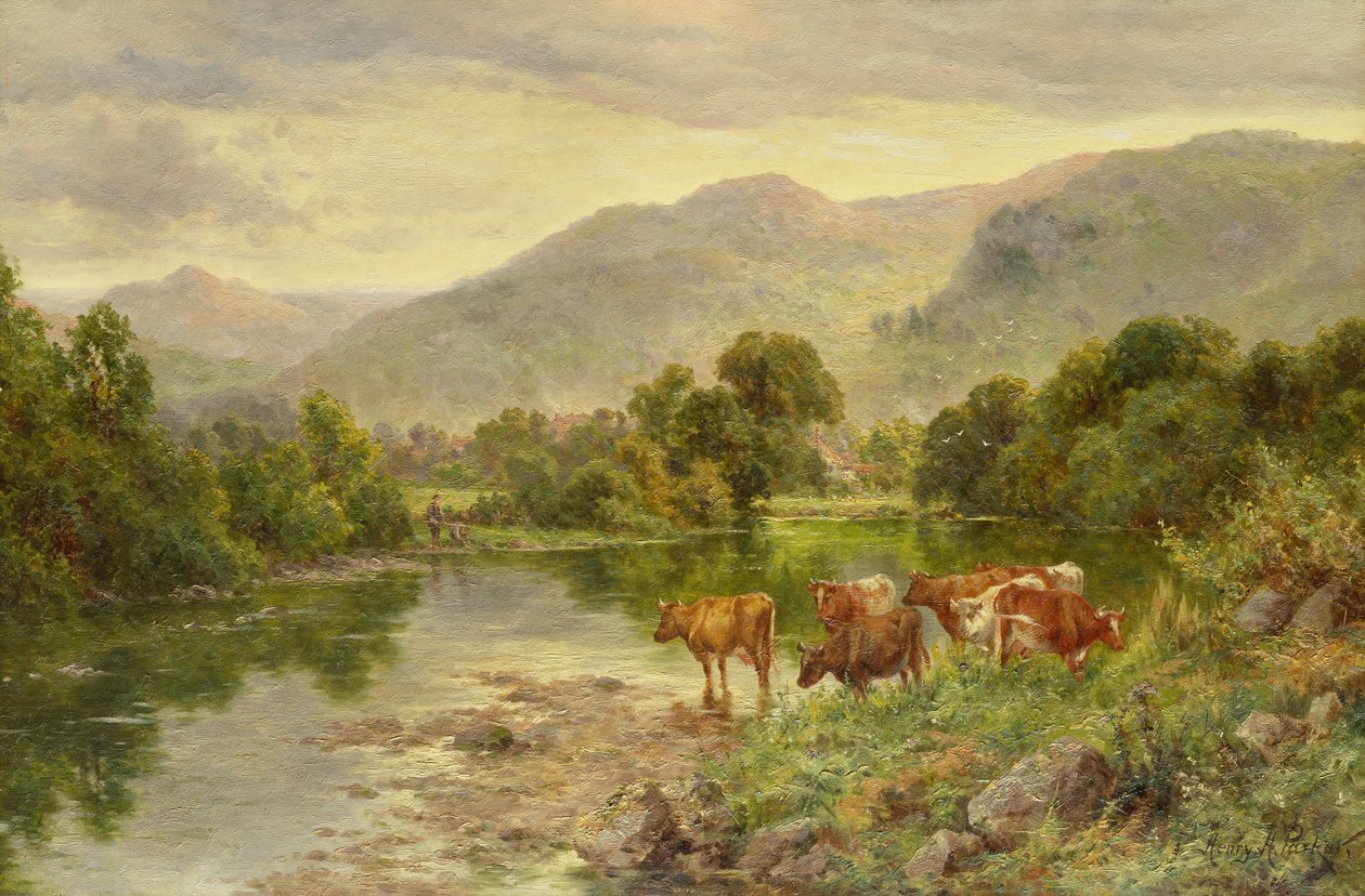 Church Pool, Bettws-y-coed (olej) autorstwa Henry Parker