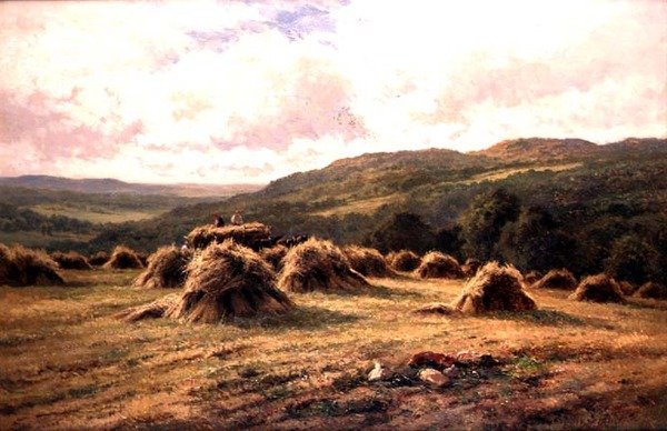 Żniwa (olej na płótnie) autorstwa Henry Parker