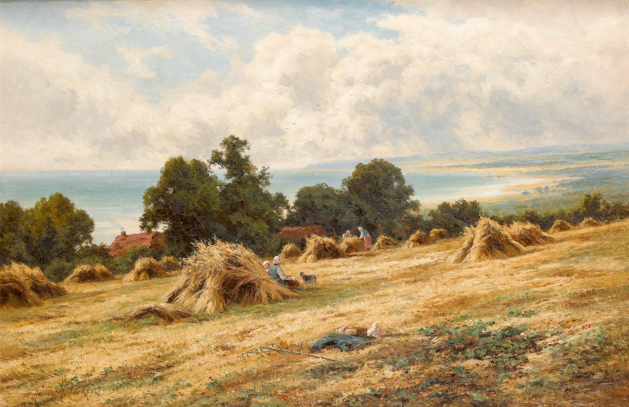 Czas zbiorów na wybrzeżu Sussex w pobliżu Worthing autorstwa Henry Parker