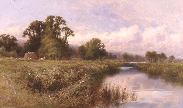 Łąka w pobliżu Marlow-on-Thames (olej na płótnie) autorstwa Henry Parker