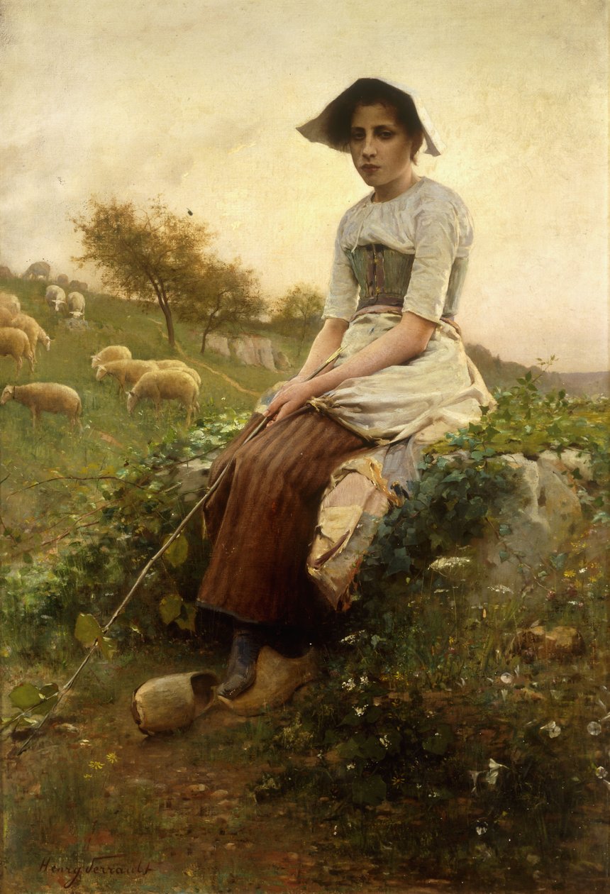 Pasterka (olej na płótnie) autorstwa Henry Paul Perrault