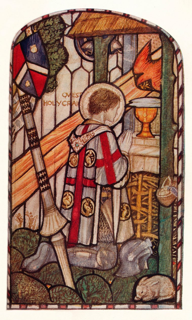 Sir Galahadzie. Projekt okna w Kelvin-Side, Glasgow, c1914. autorstwa Henry Payne