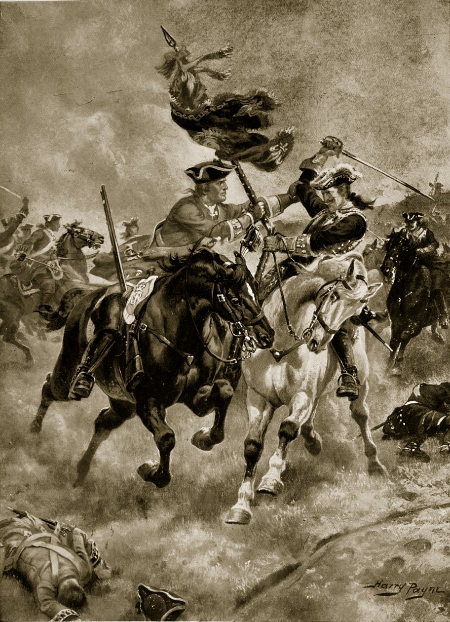 Bitwa pod Blenheim: kawaleria w akcji, ilustracja z "Hutchinson