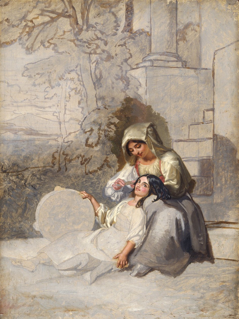 Włoscy chłopi (olej na płótnie) autorstwa Henry Penry Williams