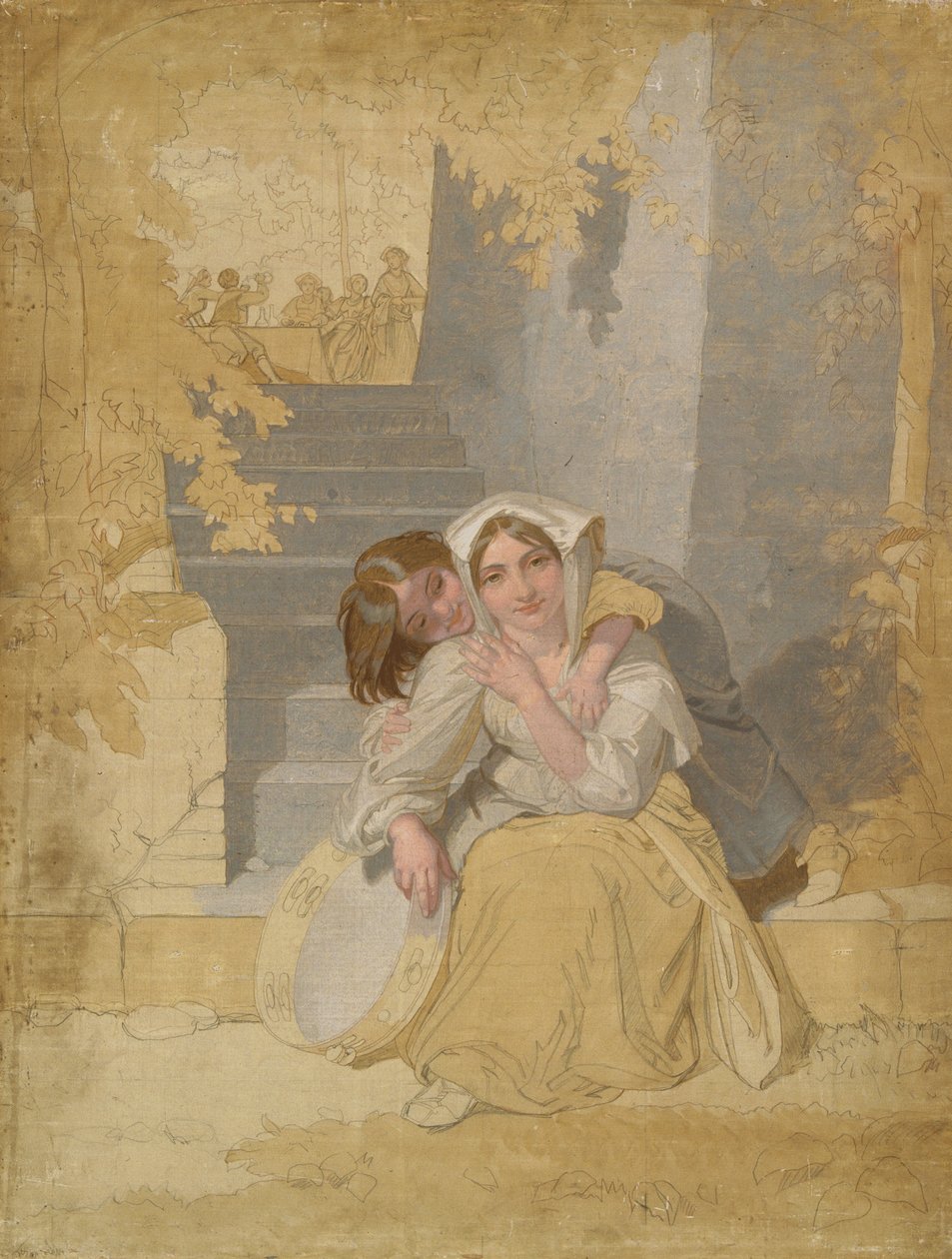 Tamburyn (olej na płótnie) autorstwa Henry Penry Williams